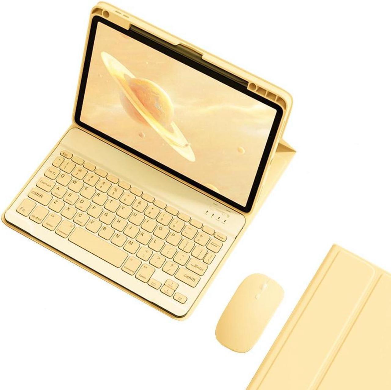 Main image of KMXDD Keyboard Case Mouse Compatible with iPad Mini 7th Generation A17 Pro 2024, iPad Mini 6 2021 Case with Keyboard Mouse Support Pencil Charging Color Keys Removable Bluetooth Keyboard,Yellow