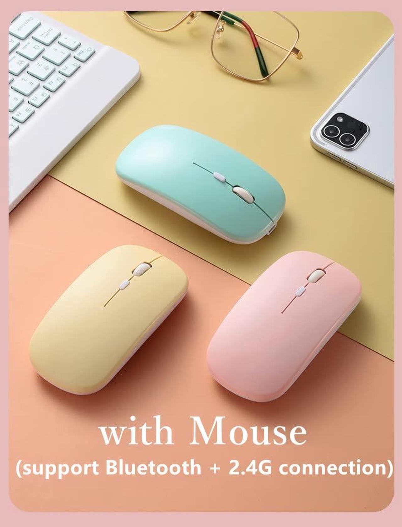 Alt view image 4 of 5 - KMXDD Keyboard Case Mouse Compatible with iPad Mini 7th Generation A17 Pro 2024, iPad Mini 6 2021 Case with Keyboard Mouse Support Pencil Charging Color Keys Removable Bluetooth Keyboard,Yellow