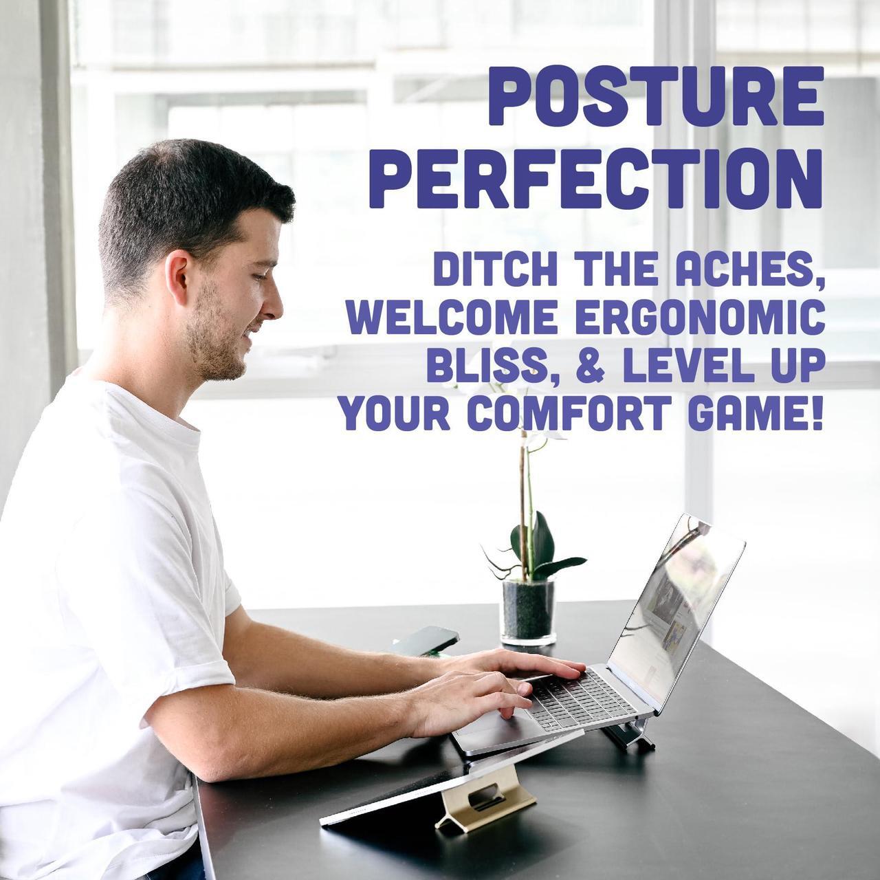 Alt view image 3 of 5 - Steepy Adjustable Laptop Stand for Desk - 3 Heights Computer Stand for Laptop - Laptop Desk Stand - Laptop Riser for Desk - Portable Laptop Stand Adjustable - Laptop Stand for Desk Adjustable Height