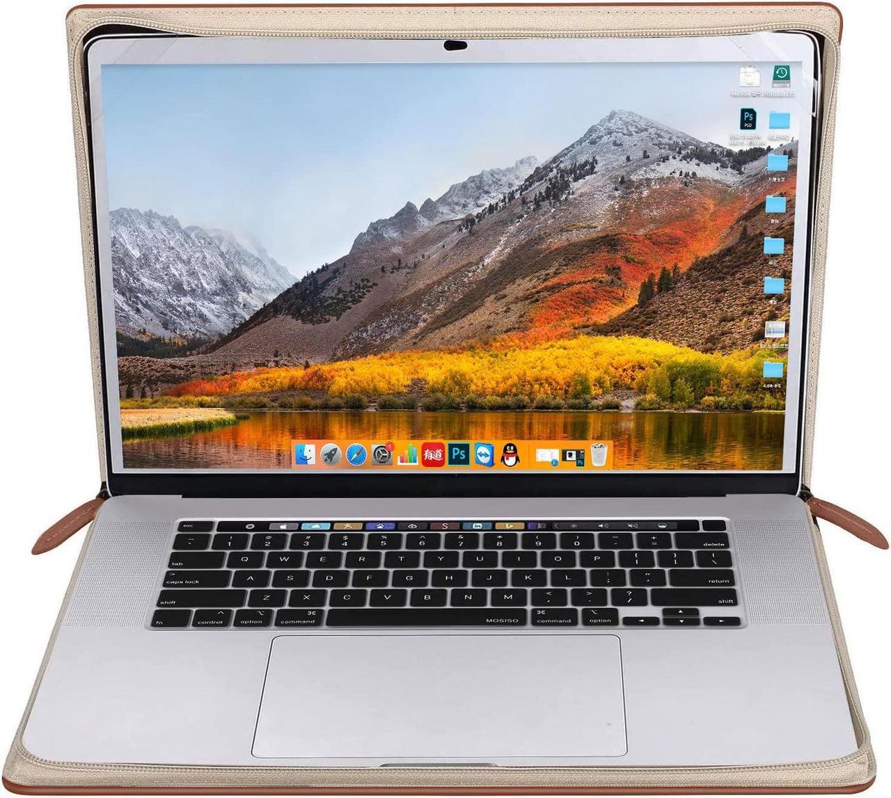 Alt view image 2 of 5 - MOSISO Compatible with MacBook Pro 16 inch Case 2024-2021 M4 A3403 A3186 M3 A2991 M2 A2780 M1 A2485/2019 2020 A2141,PU Leather Laptop Sleeve Vintage Retro Zippered Portfolio Protective Cover,Brown