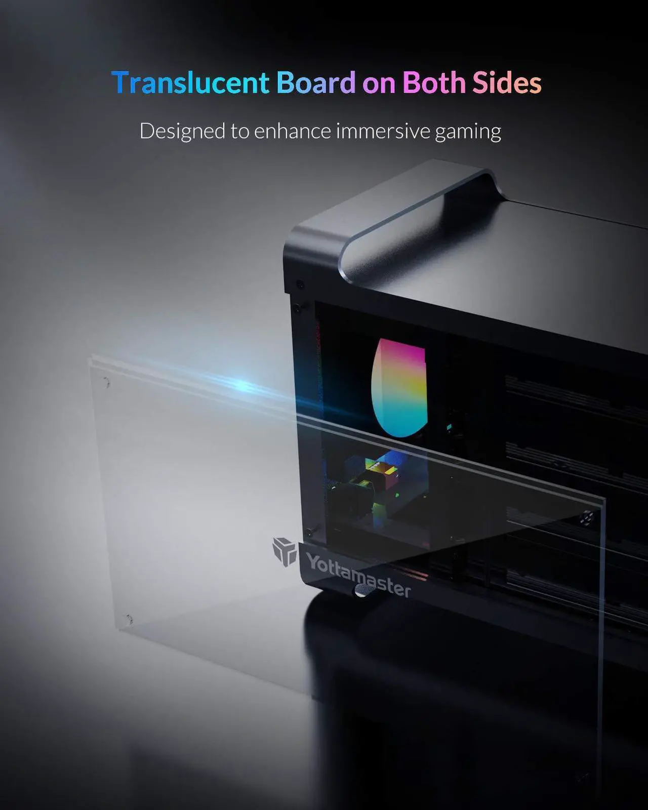 Alt view image 4 of 5 - Yottamaster 4 Bay Hard Drive Enclosure, Aluminum 2.5"& 3.5" SATA HDD/SSD External Enclosure with RGB Fan, Support 72TB Direct Attached Storage DAS for RGB Gaming-Style PC DIY Expert & Gamer [DF4U3]