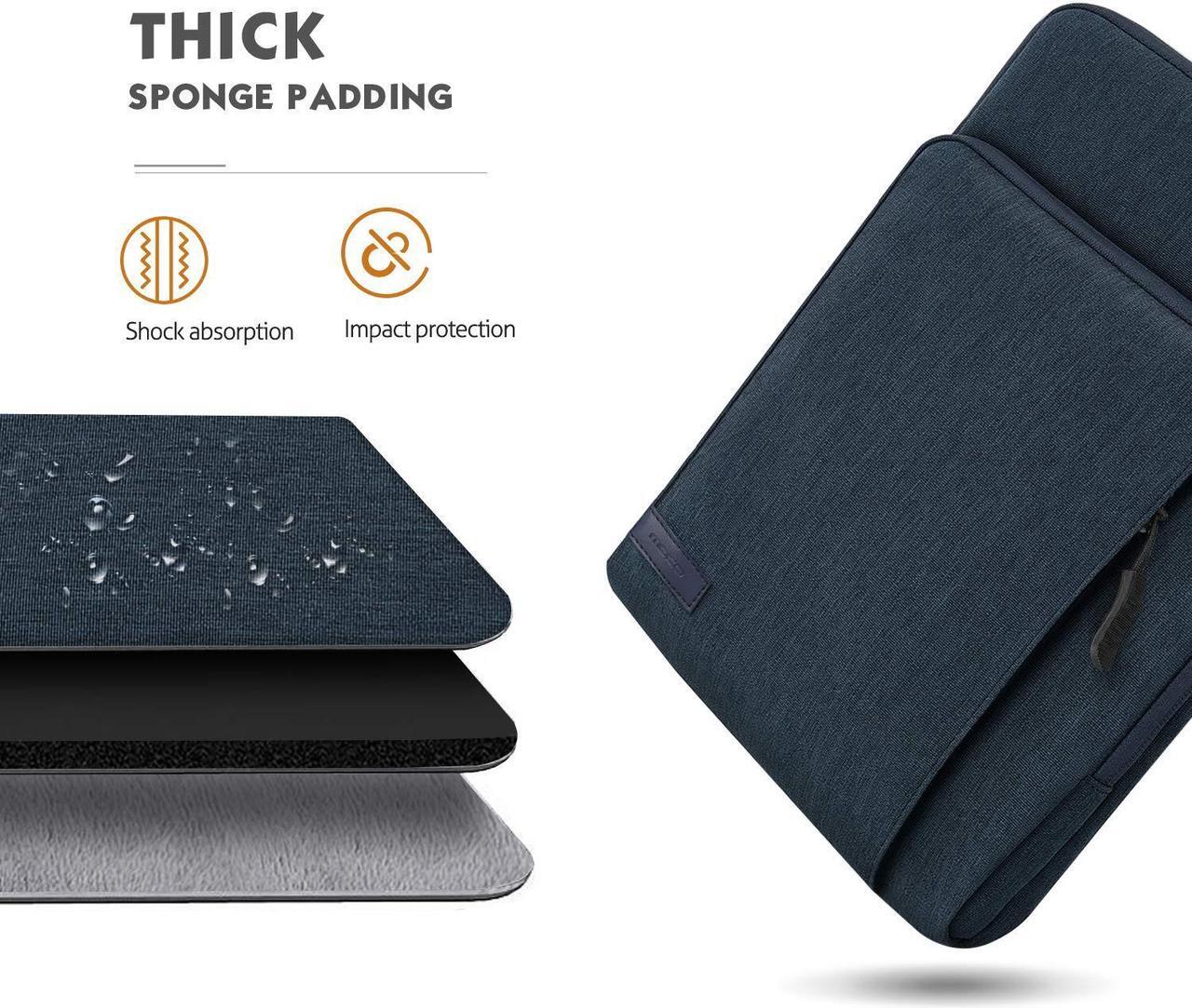 Alt view image 4 of 5 - MoKo Laptop Sleeve Bag for 13.3-14 Inch, Notebook Carrying Case with Pocket Fits New MacBook Pro M3/M2 14" /13" M2/M1 Pro/M1 Max 14.2 2023-2021/Air 13.6" M2 2022, Surface Pro 9/8 13", Indigo