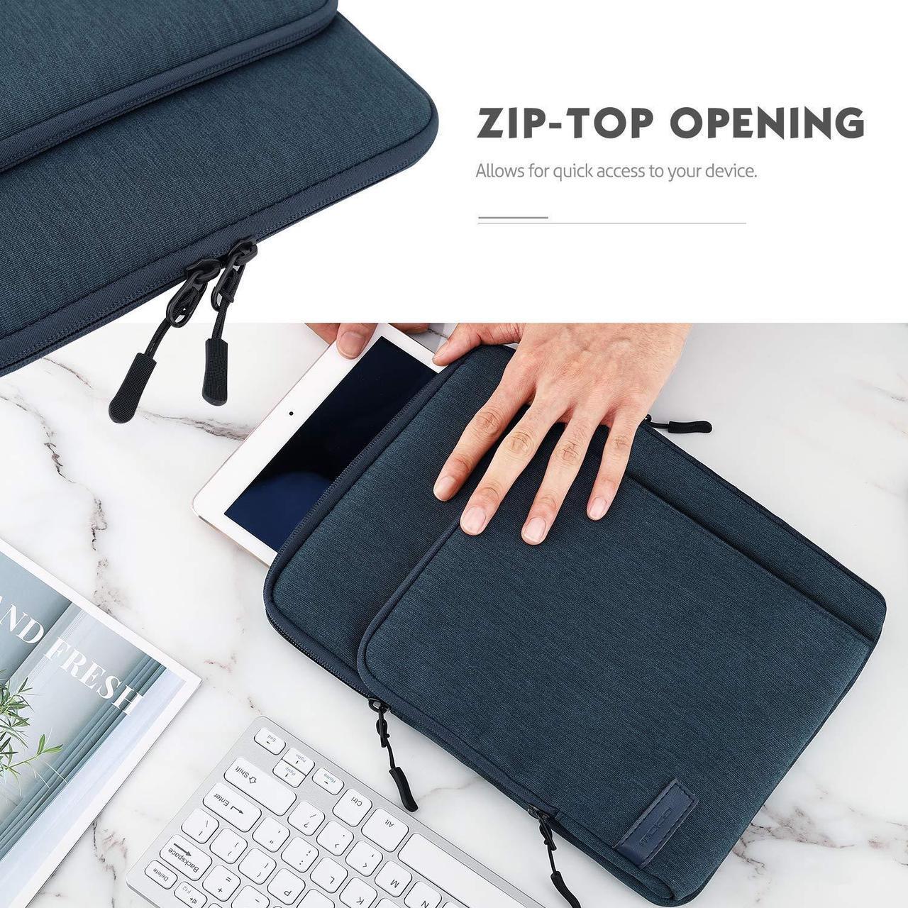 Alt view image 5 of 5 - MoKo Laptop Sleeve Bag for 13.3-14 Inch, Notebook Carrying Case with Pocket Fits New MacBook Pro M3/M2 14" /13" M2/M1 Pro/M1 Max 14.2 2023-2021/Air 13.6" M2 2022, Surface Pro 9/8 13", Indigo