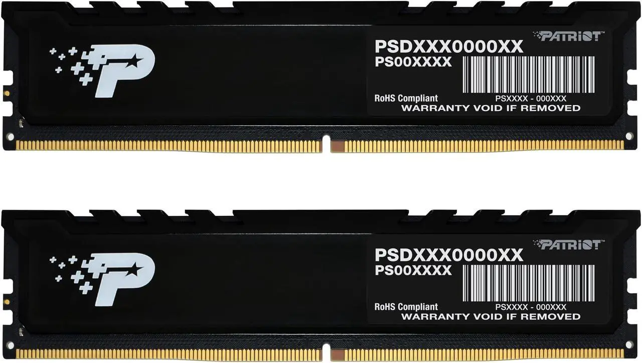 Main image of Patriot Signature Premium DDR5 RAM 48GB (2X24GB) 5600MHz CL46 UDIMM W/HS Desktop Memory Kit - PSP548G5600KH1