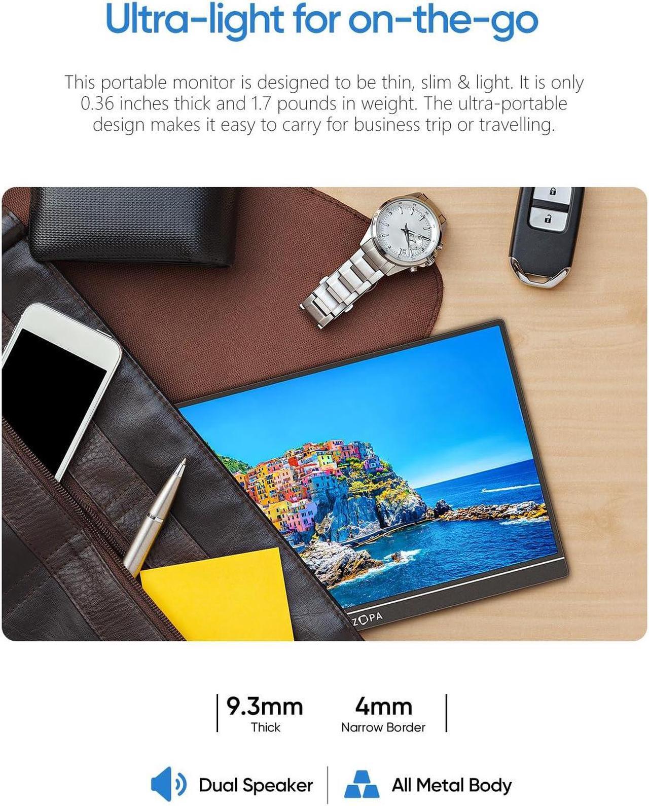 Alt view image 5 of 5 - ARZOPA 16.1'' 144Hz Portable Gaming Monitor, 100% sRGB 1080P FHD Kickstand Portable Monitor with HDR, Ultra Slim, Eye Care, External Second Screen for Laptop, PC, PS5, Mac, Xbox, Switch-Z1FC