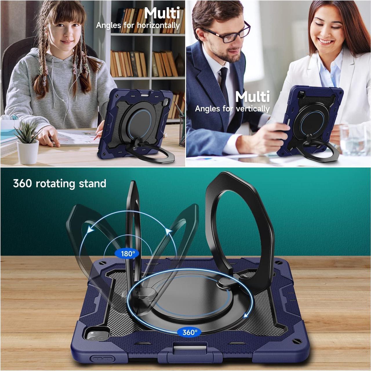 Alt view image 3 of 5 - ROISKIN for iPad Pro 12.9 -Inch Case (6th, 5th, 4th & 3rd Gen)with HD Screen Protector, 360 Stand, Handle, Pencil Holder,Shoulder Strap[15ft Drop Protection]Rugged Bulky Full Body 12.9 iPad Pro Case