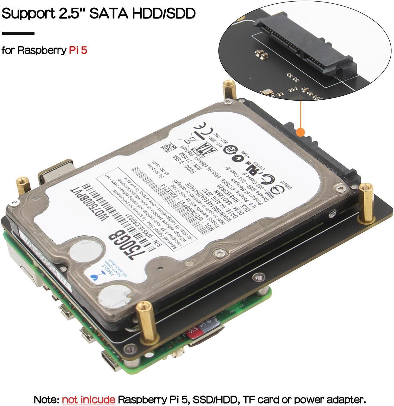 Alt view image 2 of 5 - Geekworm X1100 2.5" SATA HDD/SSD Shield for Raspberry Pi 5 Computer(Not Inclde Raspberry Pi)
