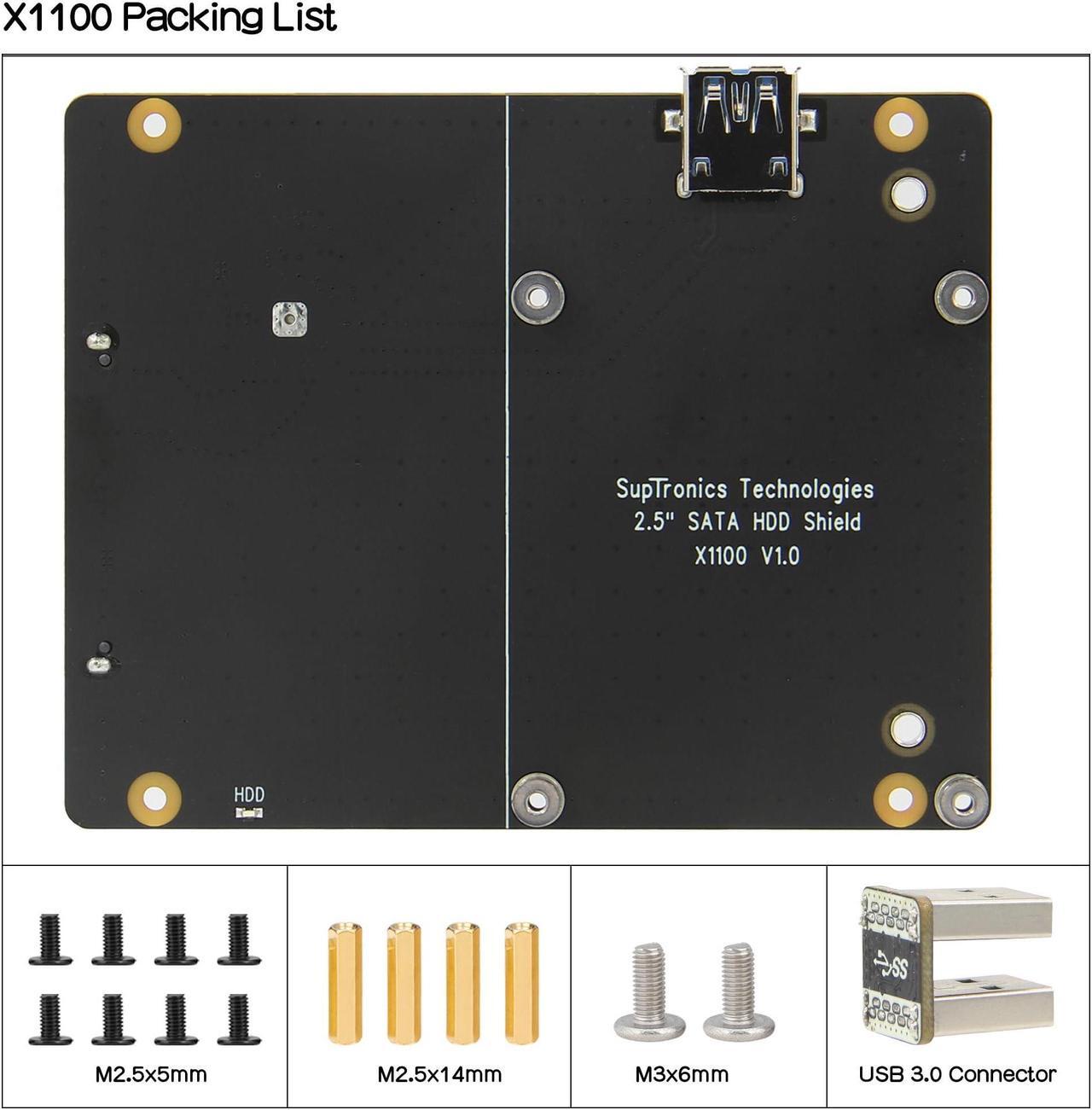 Alt view image 3 of 5 - Geekworm X1100 2.5" SATA HDD/SSD Shield for Raspberry Pi 5 Computer(Not Inclde Raspberry Pi)