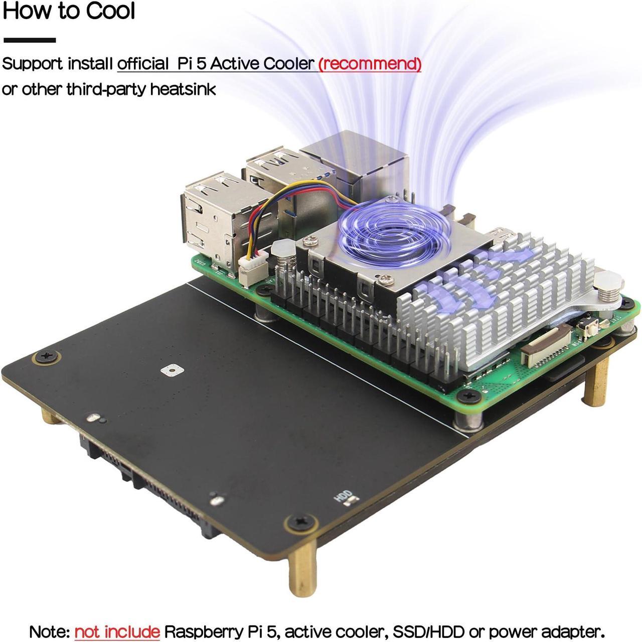 Alt view image 5 of 5 - Geekworm X1100 2.5" SATA HDD/SSD Shield for Raspberry Pi 5 Computer(Not Inclde Raspberry Pi)