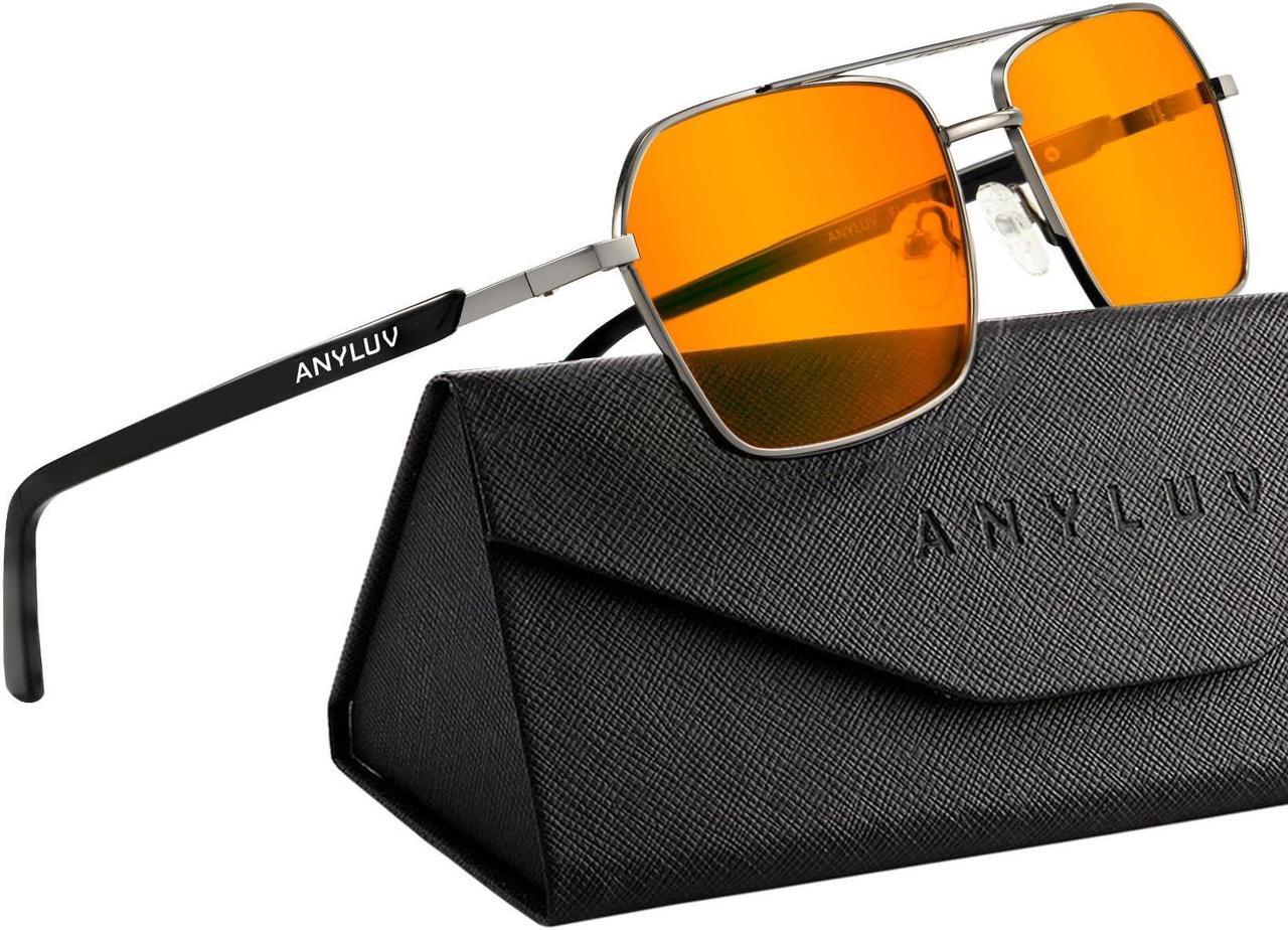 Main image of ANYLUV Blue-Light-Glasses Men Blue-Light Blocking-Glasses: Mens Gaming Glasses Computer Screen Blocker Filter Orange Lens
