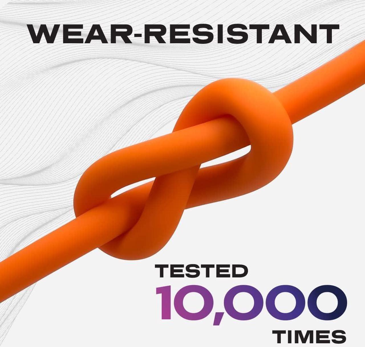 Alt view image 3 of 5 - Statik TsumoCharge Fast Charging Cable 100W - Heavy-Duty Unbreakable Silicone, Supports Data Transfer Type C to Type C Cable, Cord Wrap Organizer Included, USB C to USBC 6FT/2M, Orange 3-Pack