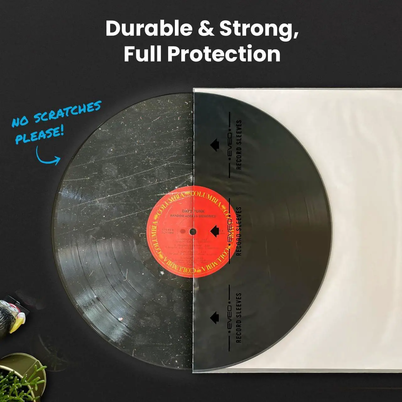 Alt view image 4 of 5 - EVEO Bundle 50 Vinyl Inner Sleeves & 100 Record Sleeves Outer