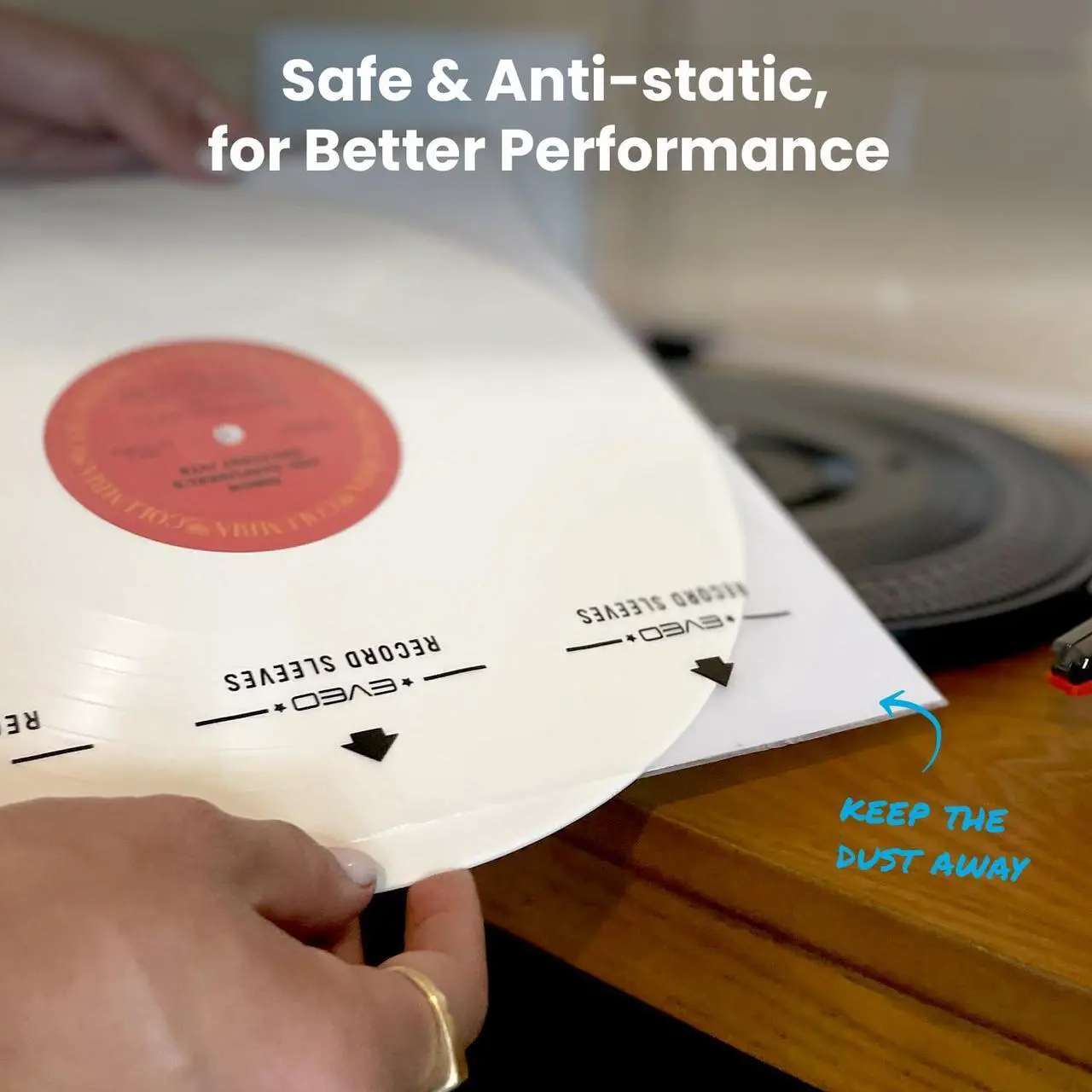 Alt view image 5 of 5 - EVEO Bundle 50 Vinyl Inner Sleeves & 100 Record Sleeves Outer