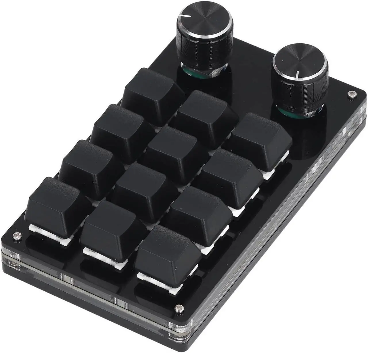 Main image of Diyeeni 12 Keys Macro Mechanical Keypad, Programmable Keyboard with 2 Knobs, Portable One Handed Fully Programmable Keypad, OSU Gaming Keyboard, USB Wired, Saving Space