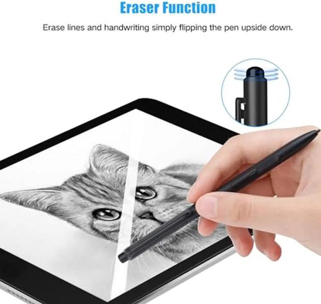 Alt view image 5 of 5 - Jvkzaen Remarkable 2 Pen with Eraser, EMR Stylus Pen with 4096 Pressure Levels, Tilt Sensor,Palm Rejection, Pencil Holder, for Remarkable 2&1/Galaxy Tab&Book/BOOX/Wacom/Scribe and Other EMR Devices