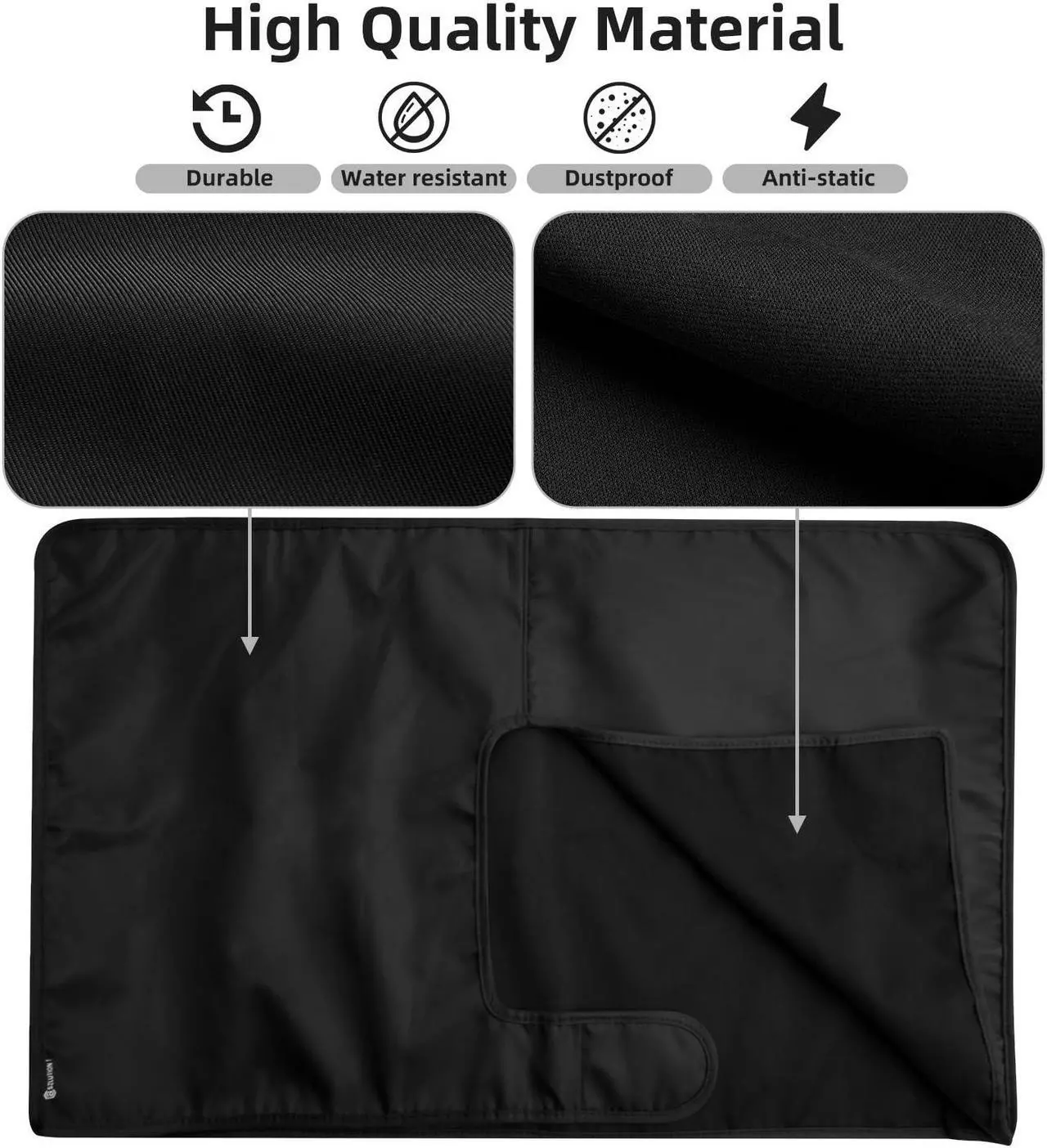 Alt view image 3 of 5 - CaSZLUTION Monitor Cover 26, 27, 28, 29 inch LCD/LED/HD Panel Case - Antistatic Water Resistant Monitor Dust Cover Protective Sleeve for iMac 27 inch, 26-29 inch PC, Desktop Computer and TV