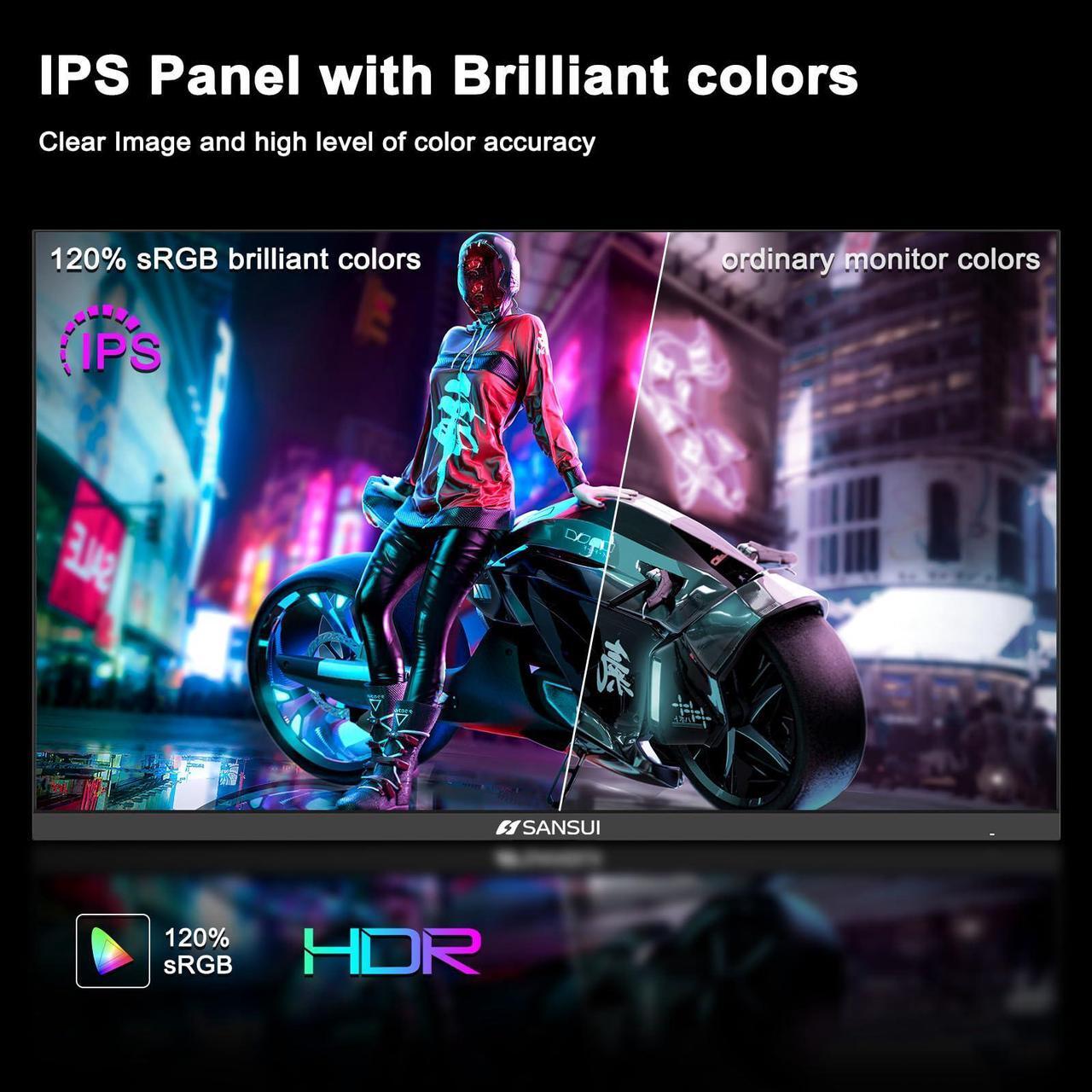 Alt view image 5 of 5 - SANSUI 27 Inch WQHD 2560 x 1440 Gaming Monitor 180Hz 1ms Fast IPS Computer Monitor, HDMI 2.0 x2 | DP 1.2 x2 | VESA Mount, 120% sRGB HDR Eye Care Frameless Metal Stand and Base (ES-G27F2Q)