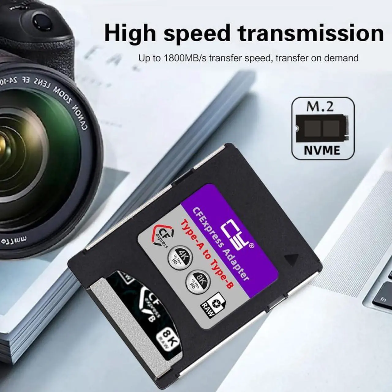 Alt view image 3 of 5 - CY Card Kit CFexpress Type-A to Type-B Memory Card Kit Case CFE CFA to CFB Adapter Compatible with Camera 8K RAW PCIe Expansion