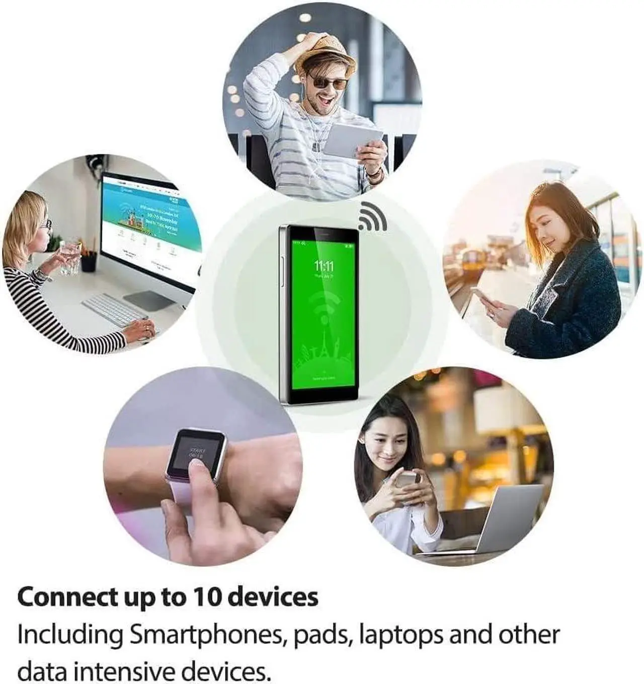 Alt view image 5 of 5 - GlocalMe G4 Pro 4G LTE Mobile Hotspot Device with 10GB US/CA/MX Data 30 Days,5" Touch Screen LCD Display WiFi,Dual Band Portable High Speed WiFi,SIMFREE,Pocket Router for Local Global Business Travel