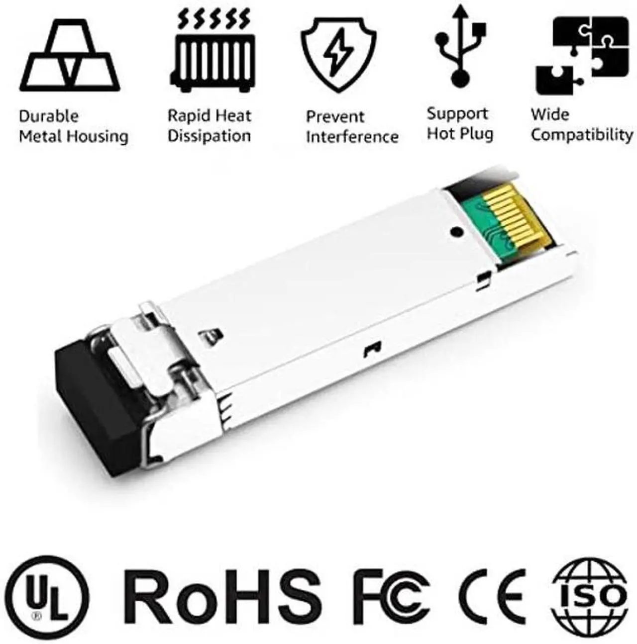 Alt view image 3 of 5 - OPSTRAN 1000BASE-SX SFP Optical Transceiver Module Compatible with Fortinet FN-TRAN-SX FG-TRAN-SX FR-TRAN-SX 1G SFP 850nm 550m DDM Duplex LC MMF 10 Pack
