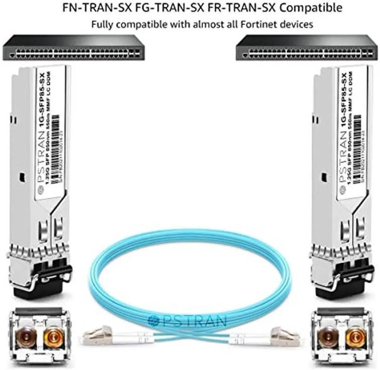 Alt view image 4 of 5 - OPSTRAN 1000BASE-SX SFP Optical Transceiver Module Compatible with Fortinet FN-TRAN-SX FG-TRAN-SX FR-TRAN-SX 1G SFP 850nm 550m DDM Duplex LC MMF 10 Pack