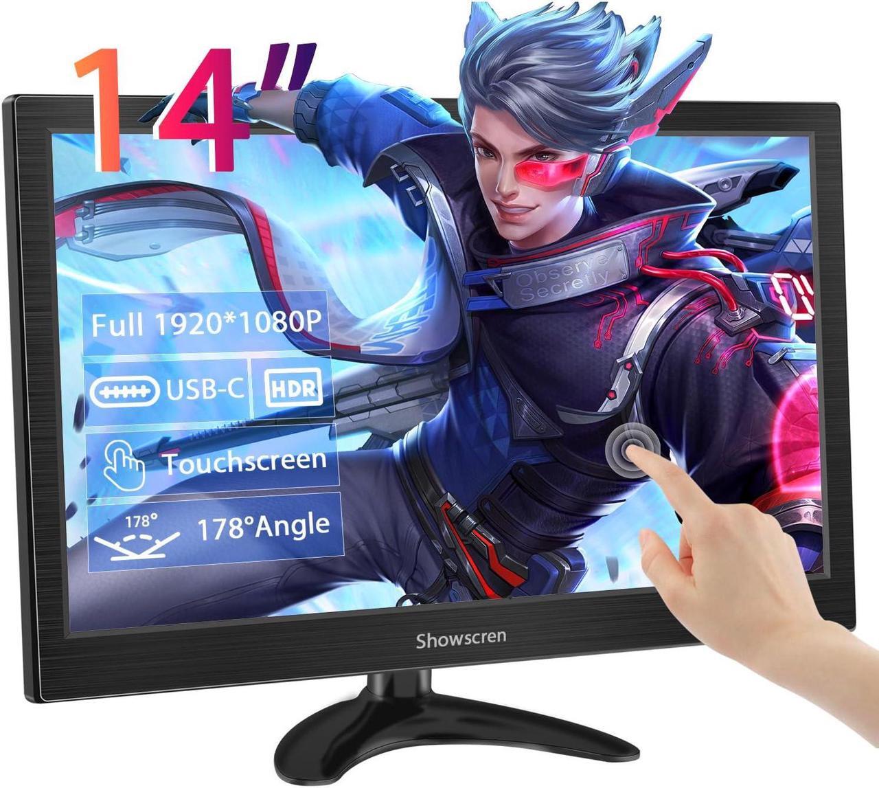 Main image of Showscren Computer Monitor 14 Inch Touchscreen Portable Monitor FHD HDR 1080P 99% sRGB Small PC Monitor with HDMI/USB-C Port, Multifunctional Stand, Built-in Speakers, for PC/Laptop/Smartphone