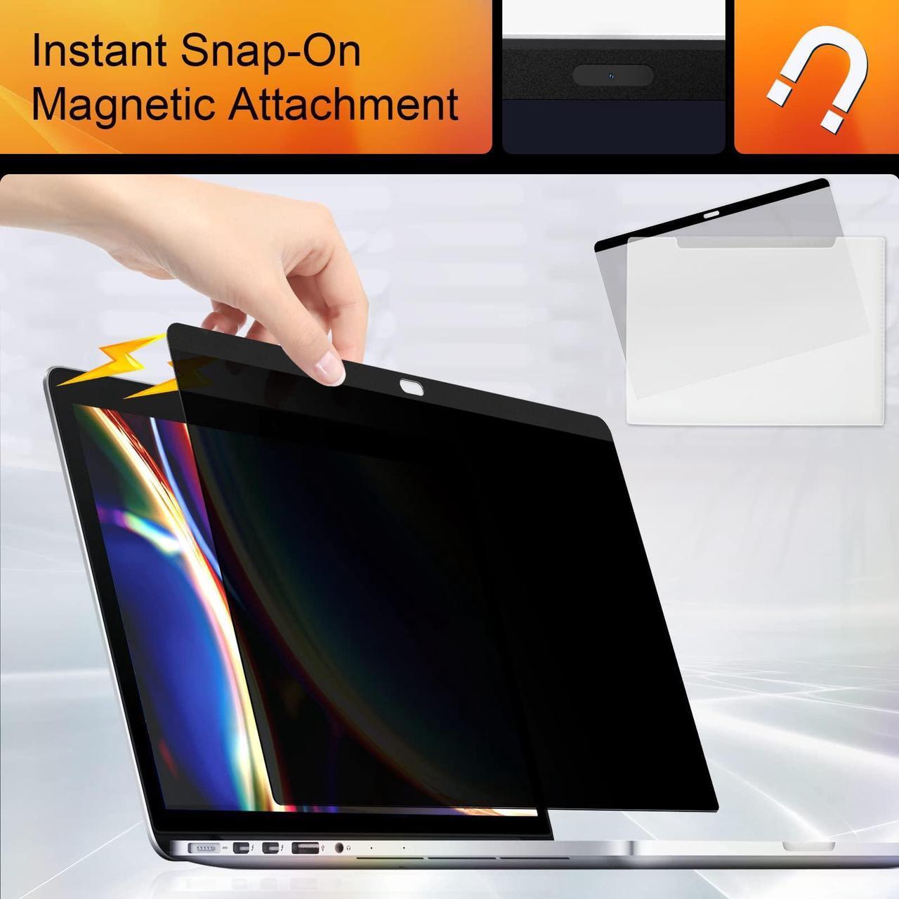 Alt view image 3 of 5 - Mamol Privacy Screen MacBook Pro 15 Inch (2016-2019), Magnetic Removable Anti Blue Light Glare Filter Privacy Screen Protector for Apple Mac 15 In Laptop Model (A1707, A1990)
