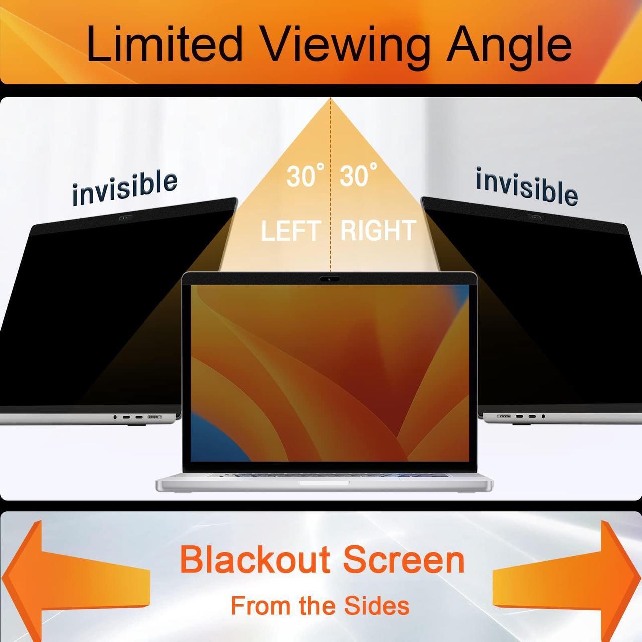 Alt view image 4 of 5 - Mamol Privacy Screen MacBook Pro 15 Inch (2016-2019), Magnetic Removable Anti Blue Light Glare Filter Privacy Screen Protector for Apple Mac 15 In Laptop Model (A1707, A1990)