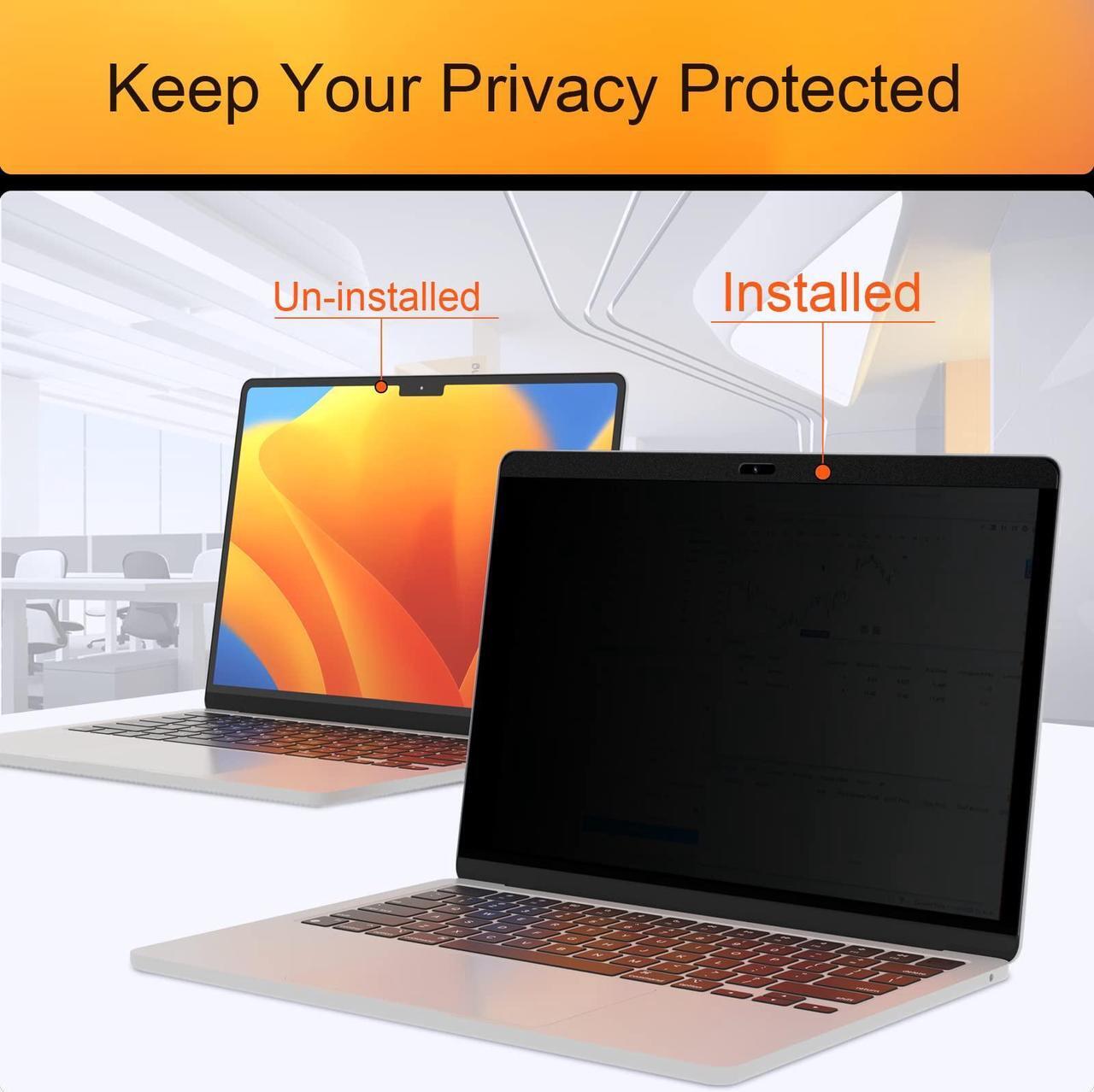 Alt view image 2 of 5 - Mamol Privacy Screen MacBook Pro 15 Inch (2016-2019), Magnetic Removable Anti Blue Light Glare Filter Privacy Screen Protector for Apple Mac 15 In Laptop Model (A1707, A1990)