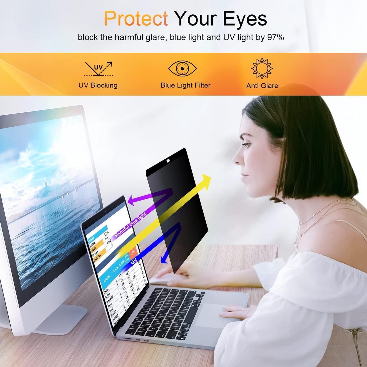 Alt view image 5 of 5 - Mamol Privacy Screen MacBook Pro 15 Inch (2016-2019), Magnetic Removable Anti Blue Light Glare Filter Privacy Screen Protector for Apple Mac 15 In Laptop Model (A1707, A1990)