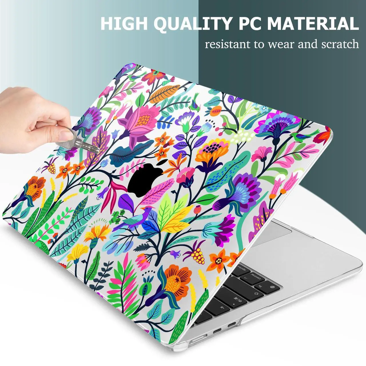 Alt view image 4 of 5 - May Chen for MacBook Air 13.6 Inch Case 2025 2024 2023 2022 Release Models: A3240 M4 A3113 M3 A2681 M2, Plastic Hard Shell Case for MacBook Air 13.6" with Retina Display, Bright Colorful Flowers