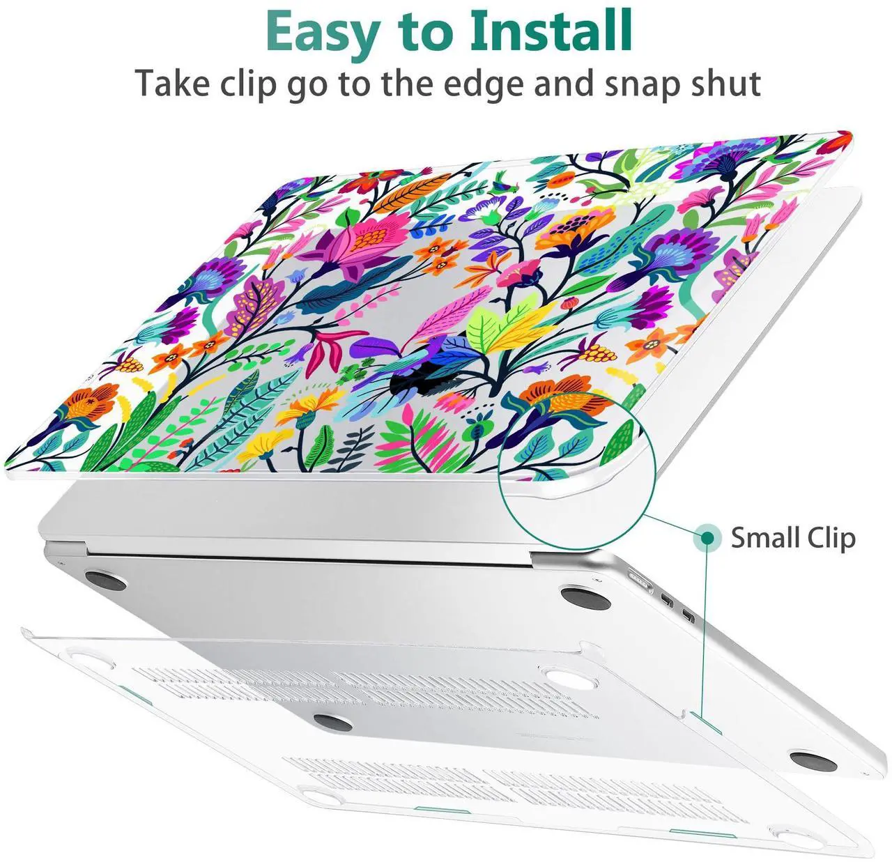 Alt view image 5 of 5 - May Chen for MacBook Air 13.6 Inch Case 2025 2024 2023 2022 Release Models: A3240 M4 A3113 M3 A2681 M2, Plastic Hard Shell Case for MacBook Air 13.6" with Retina Display, Bright Colorful Flowers