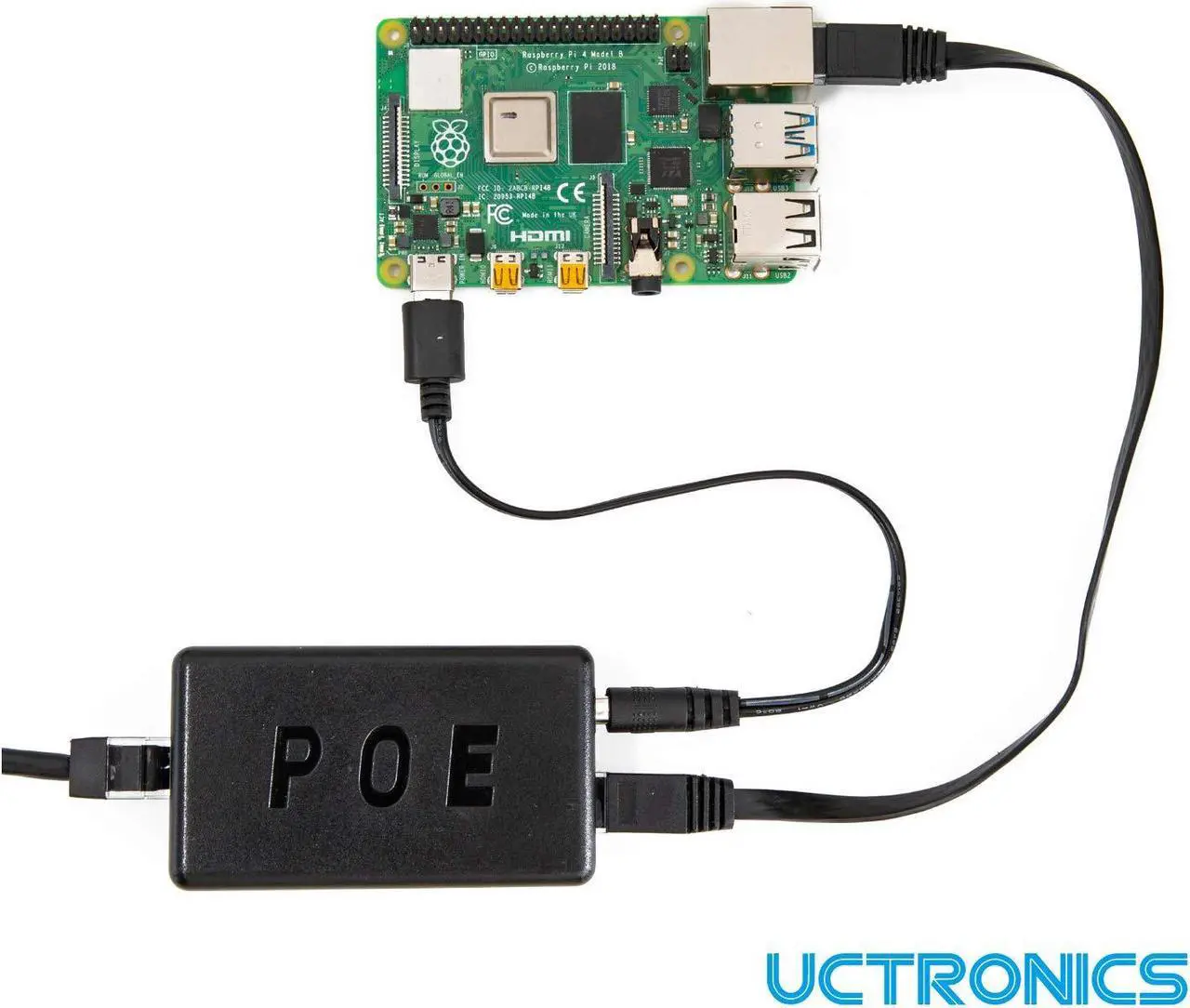 Alt view image 5 of 5 - UCTRONICS PoE Splitter 5V 4A for Raspberry Pi 4 and Jetson Nano, Active PoE+ to Barrel Jack or PoE to USB-C PoE Adapter, IEEE 802.3at/af Compliant