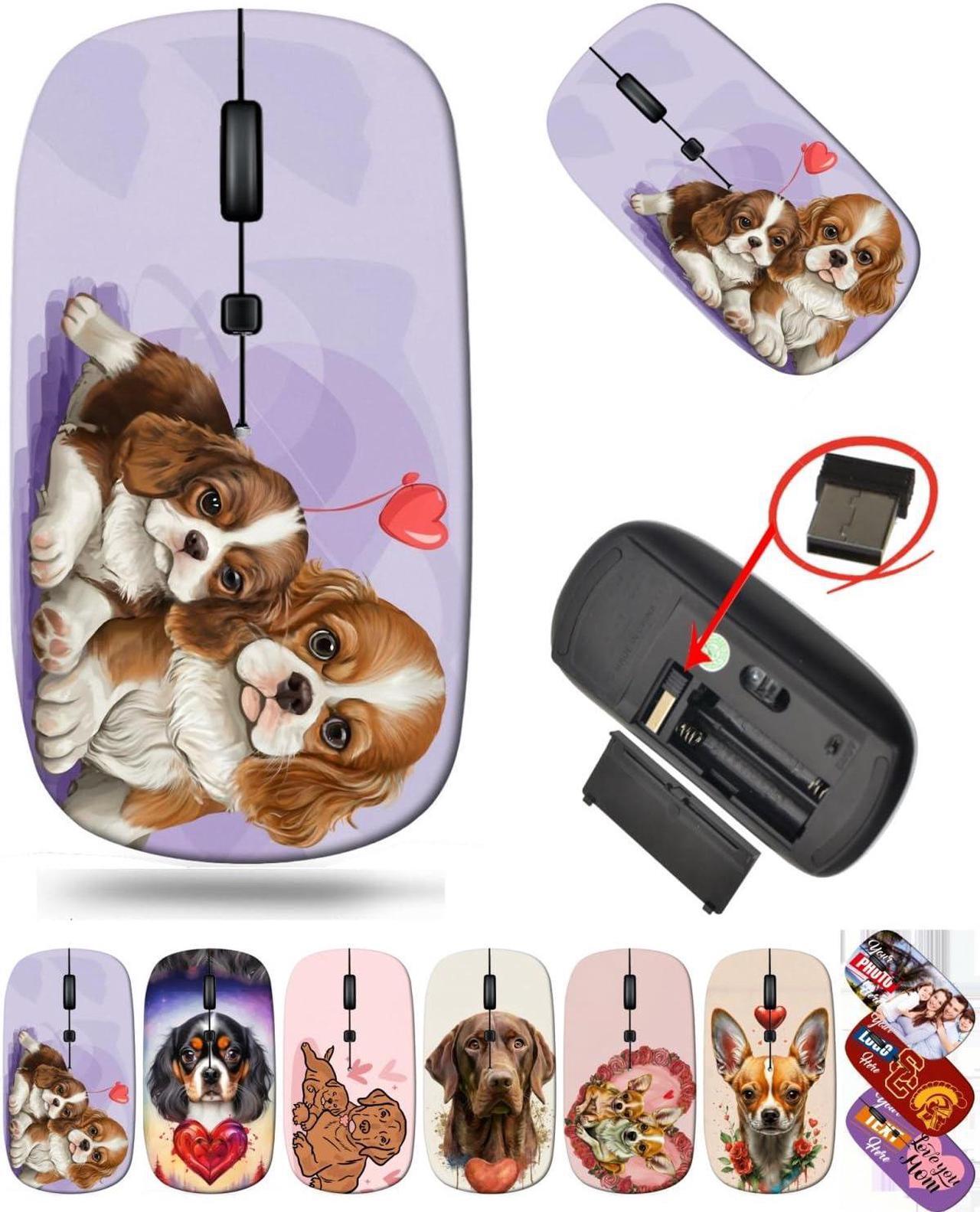 Main image of maizi Wireless Mouse Macbook Air for PC Macbook Notebook Computer, Wireless Mice Macbook Air MKADAU Cavalier King Charles Spaniels 2.4 Ghz Travel Mouse Portable Made in The USA