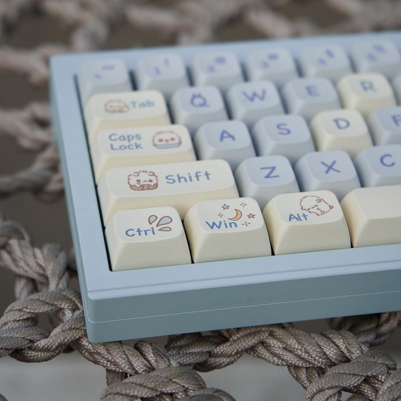Main image of SUEHIODHY PBT Cat Keycaps Set XDA Profile Cute Keycaps 148 Keys Custom Dye-Sublimation Keyboard Keycaps for 60% 65% 70% 75% 100% Cherry Gateron MX Switches Mechanical Keyboards