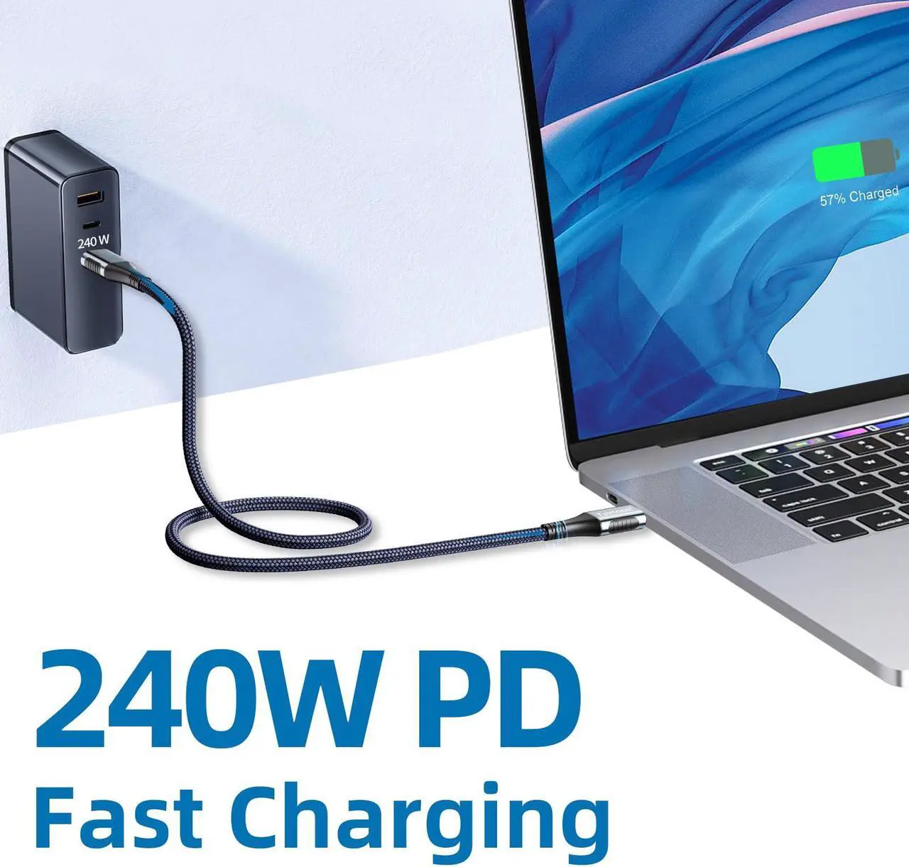 Alt view image 4 of 5 - Talmosal 240W for Thunderbolt 4 Cable 4 ft, Support 8K@60Hz, 4K@144Hz 40Gbps/240W PD Charging for iPhone 15 Pro/15 Pro Max, USB4, Thunderbolt 3, MacBook Pro, Docking, eGPU, SSD, Surface Pro
