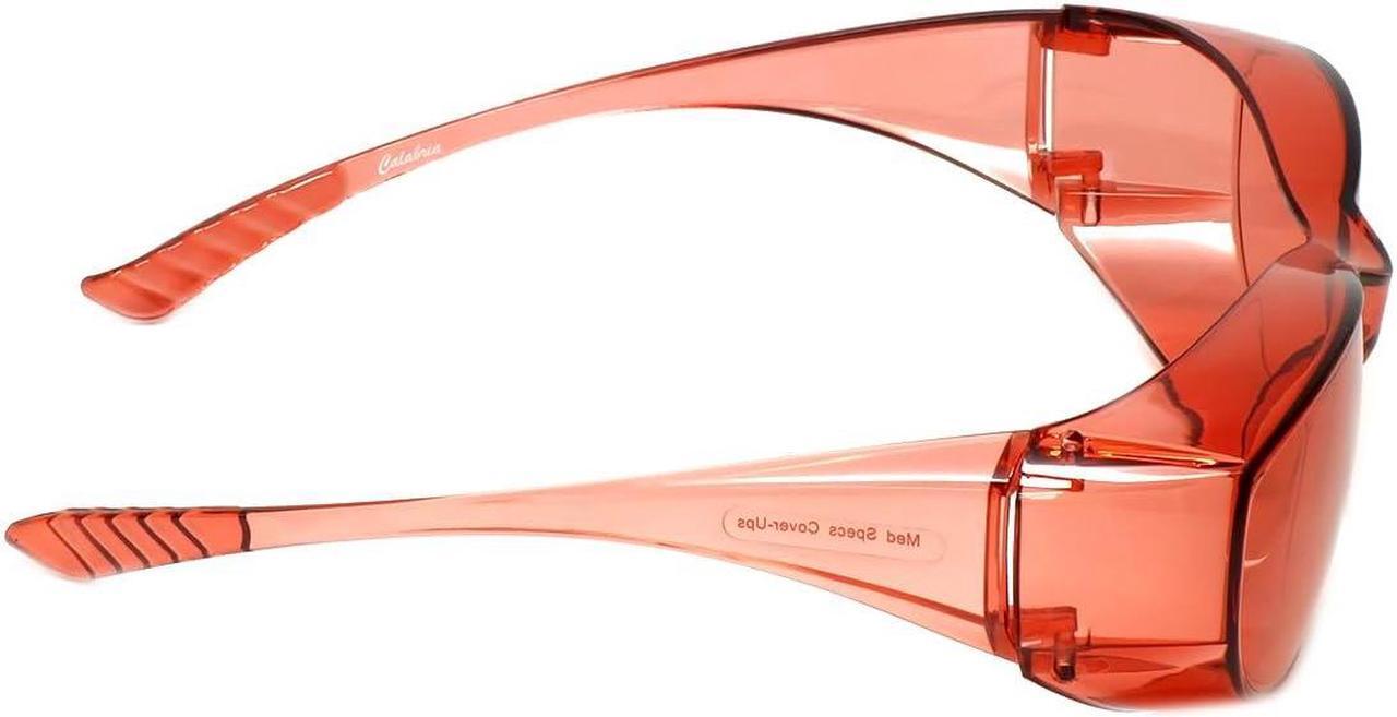 Alt view image 4 of 5 - Calabria 6000 3 Pack FL41 Pink Fitover Safety Glasses Wear Over Prescription Glasses, Migraine Glasses FL-41 Light Sensitivity Women Men Indoor Outdoor Blue Light Blocker Over Glasses Eye Protection