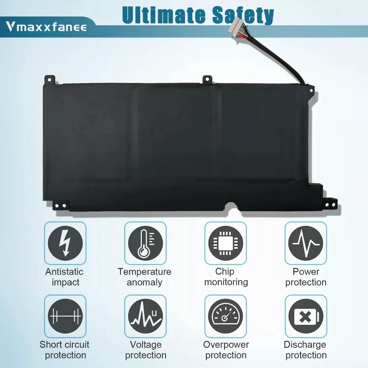Alt view image 4 of 5 - Vmaxxfanee PG03XL 52.5Wh L48495-005 Laptop Battery Replacement for HP Pavilion Gaming 15-DK 15-DK0125TX 15-dk0000 OMEN 5X FPC52 Series HSTNN-OB1I L48430-2C1 L48430-AC1 11.55V 4323mAh