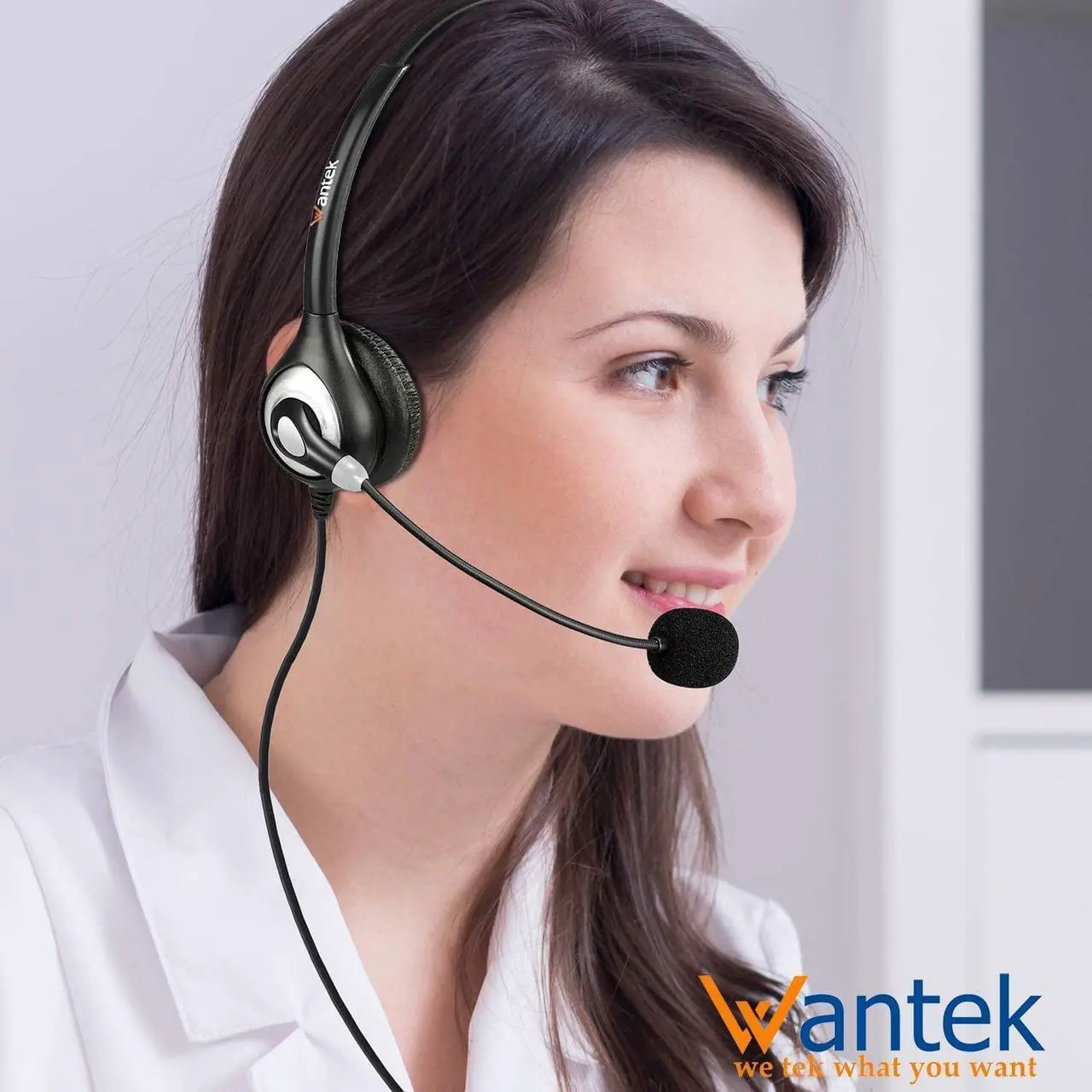 Alt view image 2 of 5 - USB Headset with Microphone Noise Cancelling & Audio Controls, Computer Headphones for PC Laptop, Business, Home Office, Call Center, Skype, Zoom, Webinar, Clear Chat, Super Light,Binaural