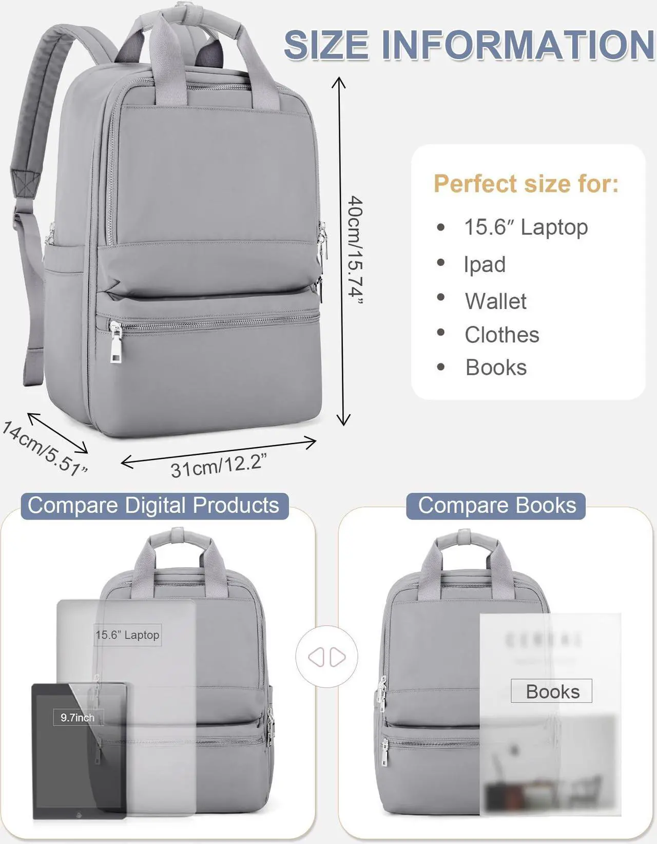 Alt view image 2 of 5 - wepadre Small Travel Backpack Carry on Flight Approved Personal Item Travel Bag Carry on Backpack for Women Work Laptop Backpack for Traveling Personal Bags for Airplanes Mochila De Viaje