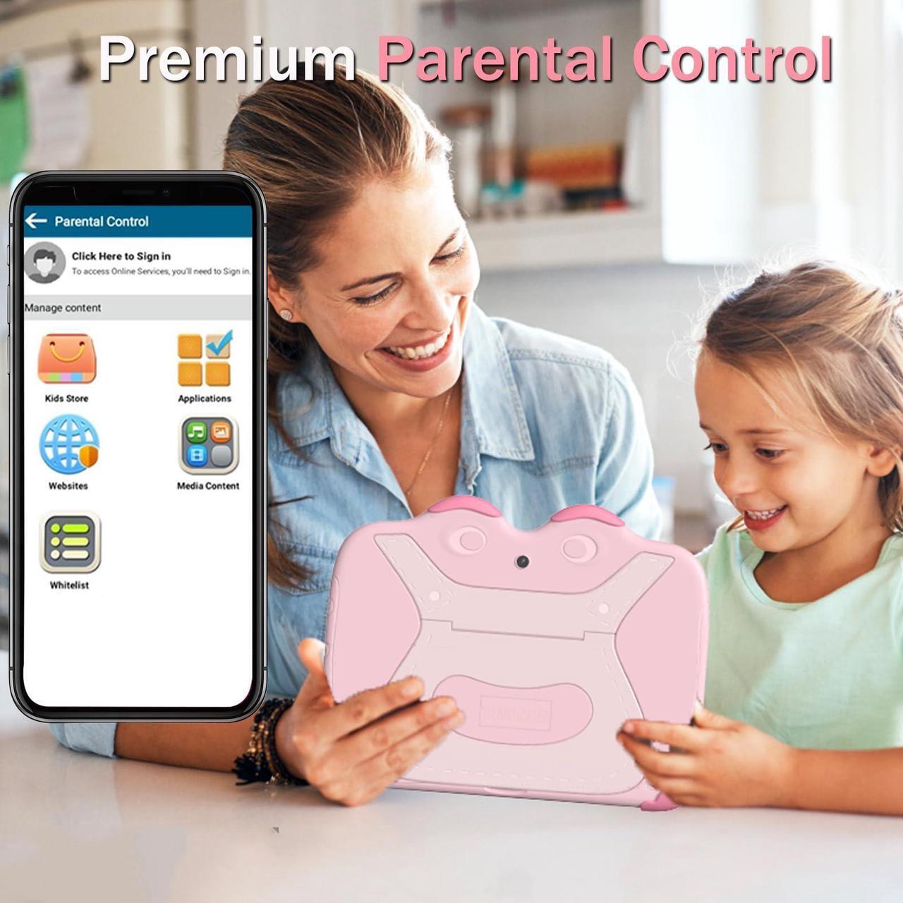 Alt view image 2 of 5 - YINOCHE Toddler Tablet for Toddlers 10 inch Kids Tablet Android Tablet for Kids 64GB Kids Tablets with Case WiFi Children's Tablets Dual Camera Touch Screen Kids Apps Installed Netflix YouTube (Pink)