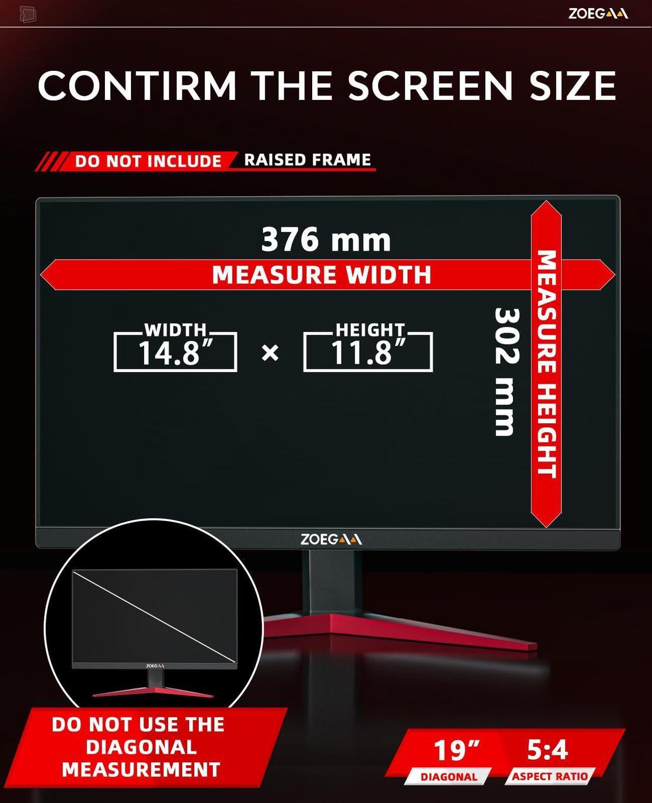Alt view image 3 of 5 - ZOEGAA 19 inch Monitor Privacy Screen for 5:4 Widescreen Computer Monitor and Laptop -Possessing Many International Patents such as Privacy Filtration Membranes and International Trademarks