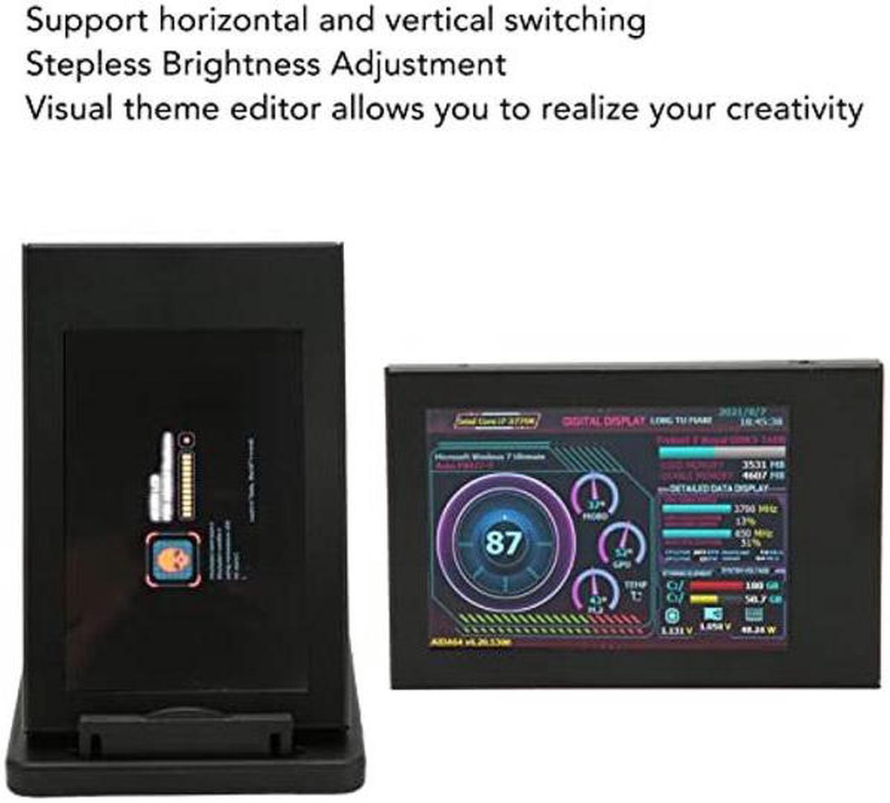 Alt view image 2 of 5 - Zopsc 3.5in Computer Temp Monitor IPS USB Mini Screen PC CPU RAM Data Monitor PC Sensor Panel Dynamic Display Monitor