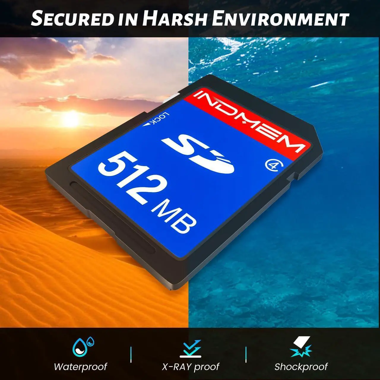 Alt view image 3 of 5 - INDMEM SD Card 512MB, 10 Packs Class 4 512MB Flash Memory Card MLC Standard Secure Digital Cards Camera Cards