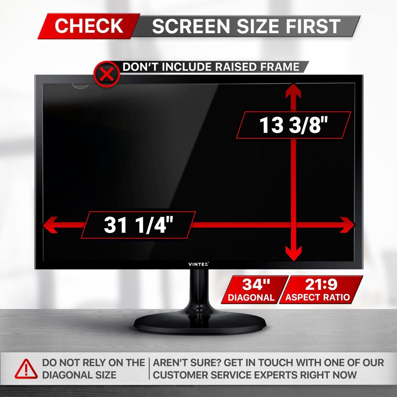 Alt view image 4 of 5 - VINTEZ 34 Inch 21:9 Computer Privacy Screen Filter for Widescreen Monitor and Laptop - Anti-Glare - Anti-Scratch Protector Film - Data Confidentiality Shield (1 Pack)