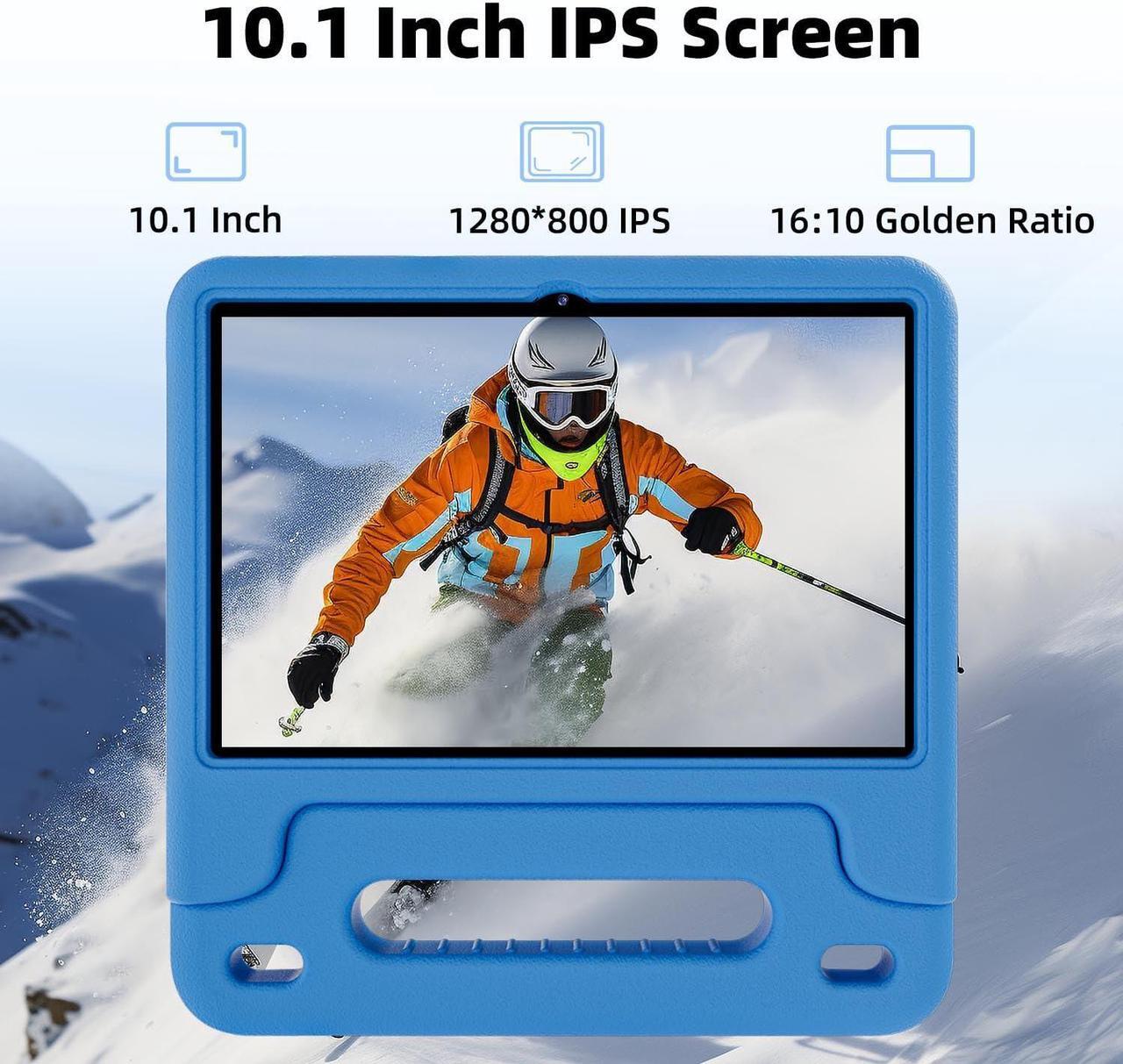Alt view image 4 of 4 - Android 14 Tablet, Octa-Core Processor+64GB ROM+10GB RAM (4+6), 10.1 Inch Tablet with 8000mAh Battery, 18W PD Charging,1280x800 IPS Screen, Dual Band WiFi, Bluetooth,Tablet with Case,Stylus - Blue