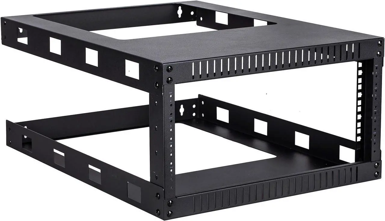 Kenuco Black 6U Wall Mount Open Frame Steel Network Equipment Rack 24 ...
