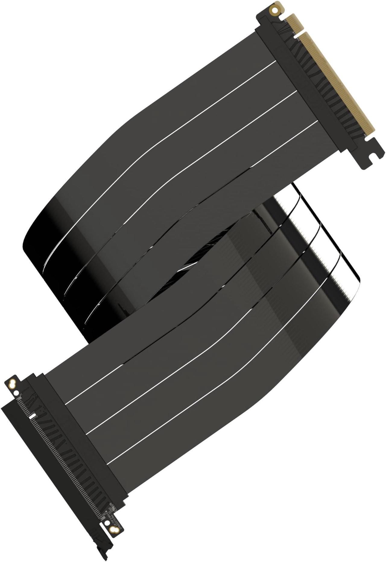 Main image of LINKUP - AVA5 PCIE 5.0 Riser Cable [80cm] Future Proof for Gen 5 GPU Vertical Mount | x16 128GB/s Speed | Compatible with PCIe 4.0 & WRX80SE | Straight, Black