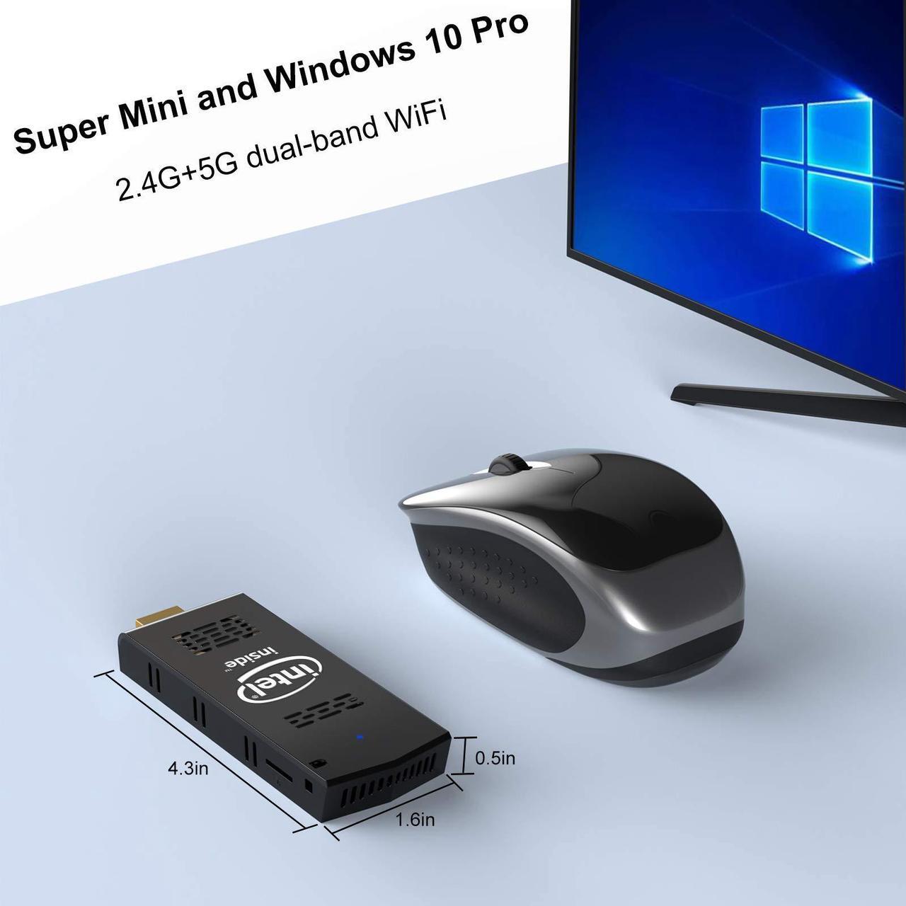 Alt view image 4 of 5 - PC Stick Mini Computer Stick 128GB ROM 4GB RAM with Intel Atom Z8350 & Windows 10 Pro Support Auto-On After Power Failure,Support 4K HD,Dual Band WiFi 2.4G/5G, BT 4.2