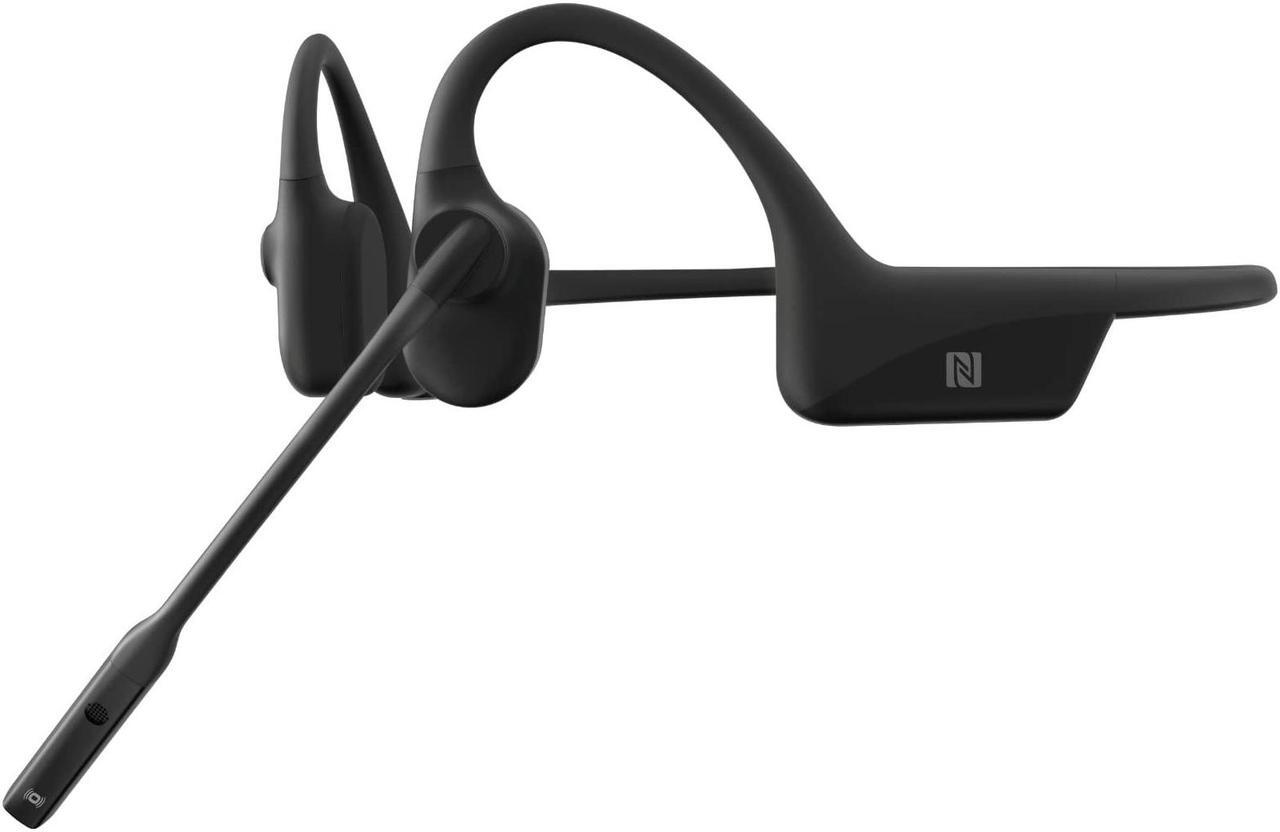 Main image of Aftershokz OpenComm (Rebranded as Shokz OpenComm) Wireless Stereo Bone Conduction Bluetooth Headset with Noise-Canceling Boom Microphone for Office Home Business Trucker Drivers Commercial Use, Black
